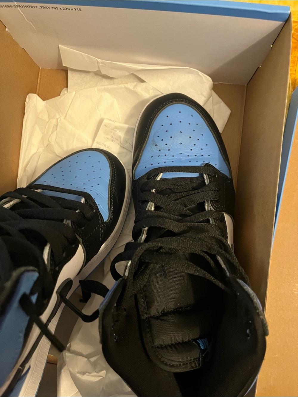 Nike Light Blue and Black Shoe Box with Label